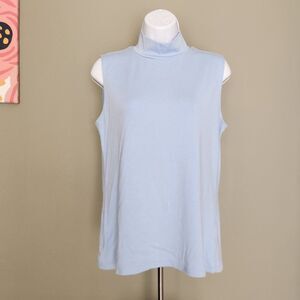 Croft & Barrow Sleeveless Powder Blue Stretch Blouse, Large